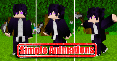 Simple Animations Addon (1.21, 1.20) – MCPE/Bedrock Mod Thumbnail