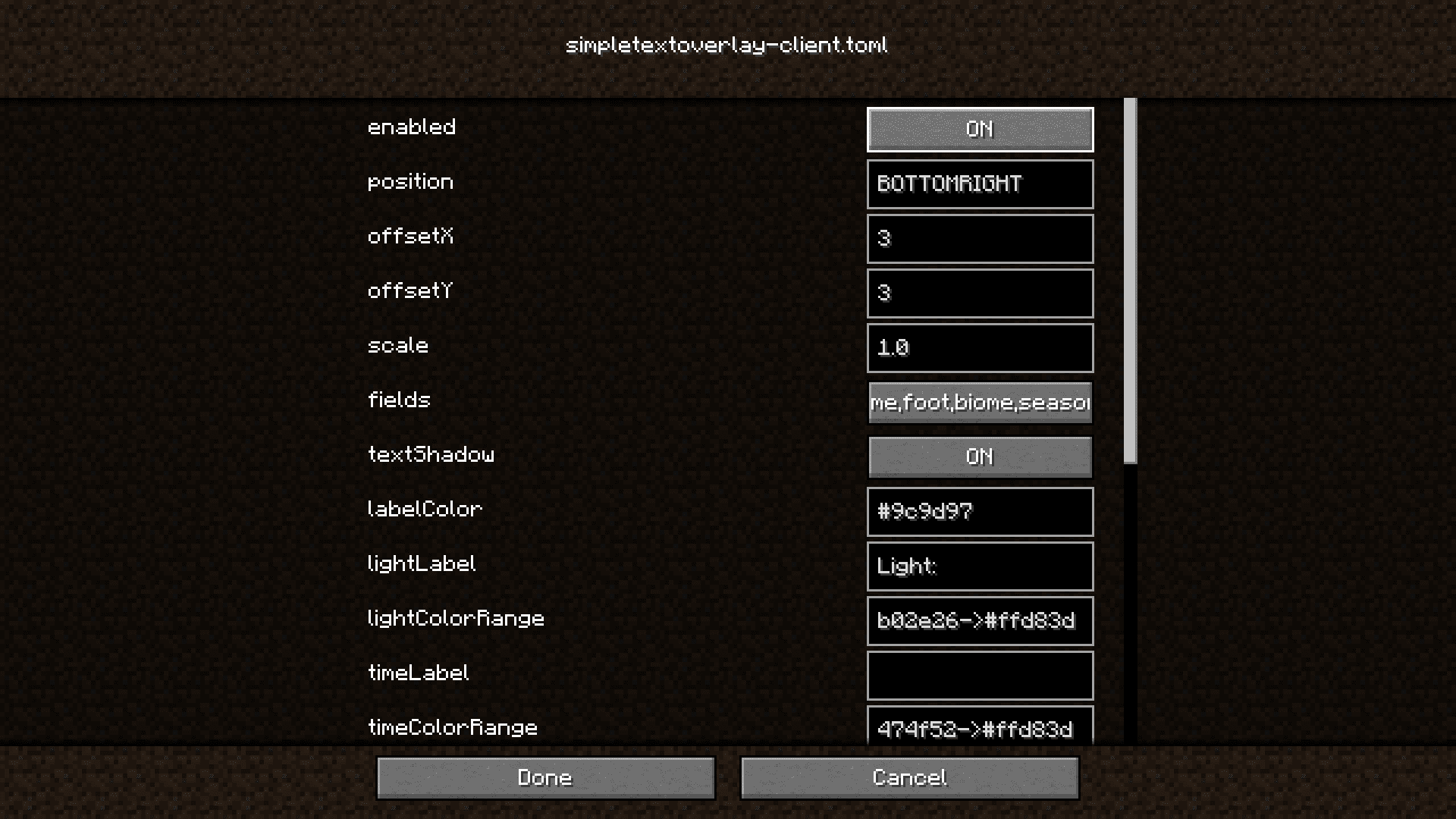 Simple Text Overlay Mod (1.20.1, 1.19.4) - Simple Information Overlay 7
