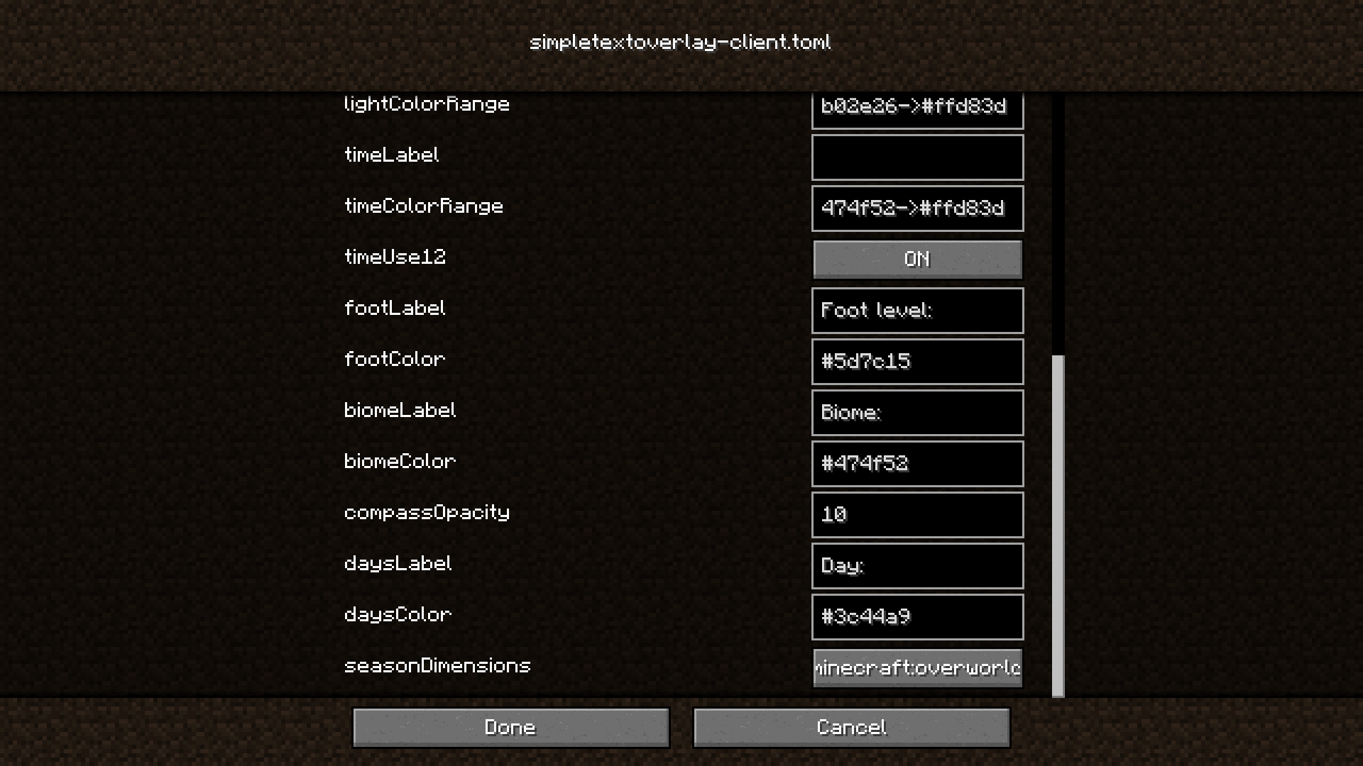 Simple Text Overlay Mod (1.20.1, 1.19.4) - Simple Information Overlay 8