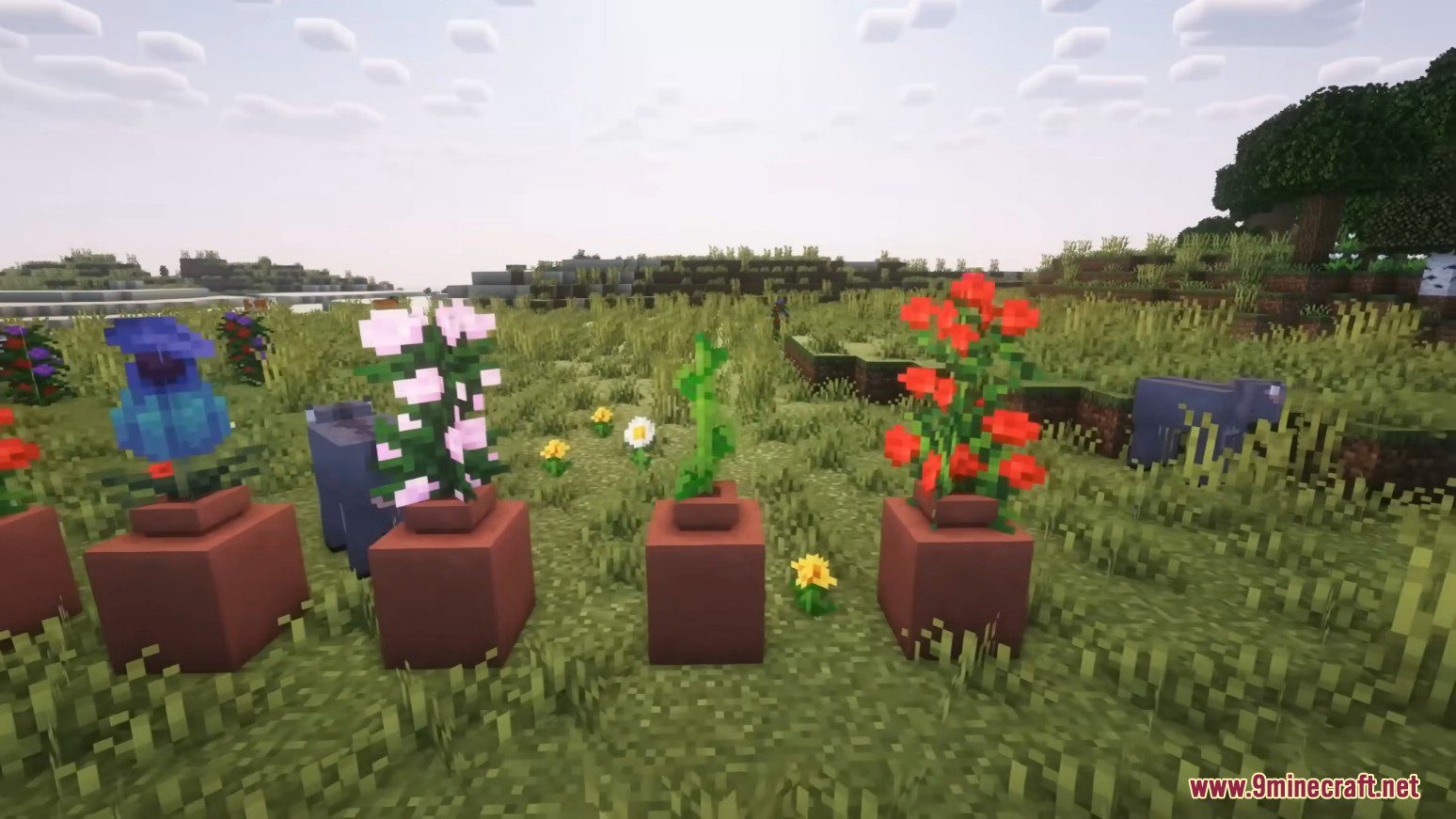 Tall Flower Pots Mod (1.21.1, 1.20.1) - Plant Tall Flowers in Decorated Pots 8