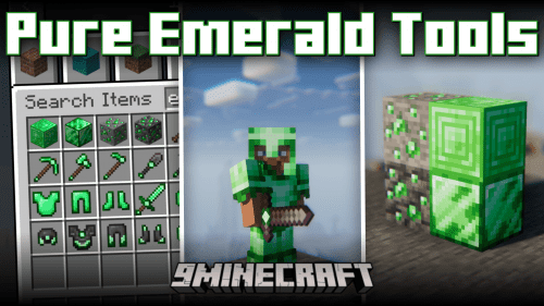 Pure Emerald Tools Mod (1.20.6, 1.20.1) – Emerald Tools, Weapons & Armors Thumbnail