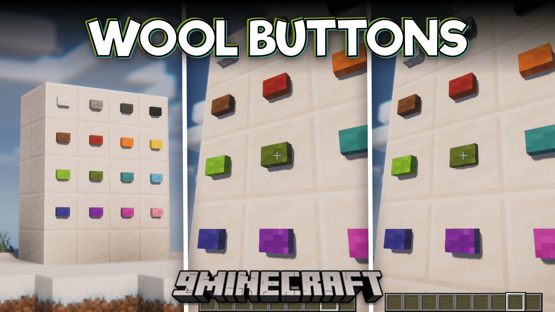 Wool Buttons Mod (1.20.4, 1.19.4) - Colorful Buttons From Wool 1
