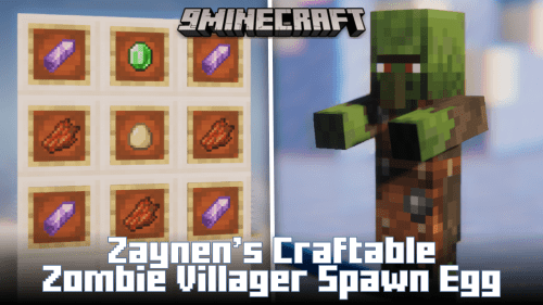 Zaynen’s Craftable Zombie Villager Spawn Egg Mod (1.20.1, 1.19.4) Thumbnail