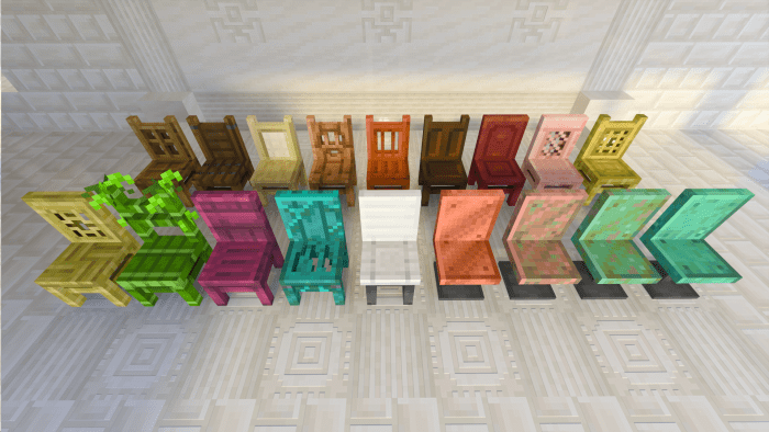 Vanilla Wooden Chairs Addon (1.20) - MCPE/Bedrock Mod 2