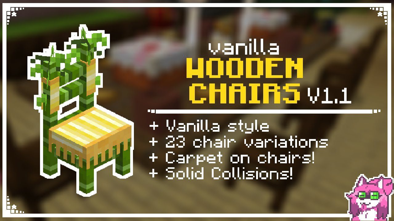 Vanilla Wooden Chairs Addon (1.20) - MCPE/Bedrock Mod 1