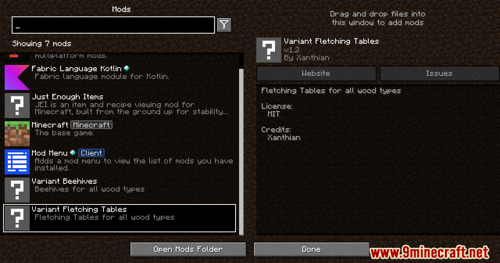 Variant Fletching Tables Mod (1.21.1, 1.20.1) - Fletching Tables from All Wood Types 2