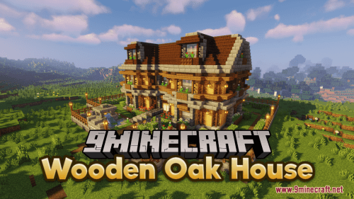 Decorated Wooden Oak House Map (1.21.1, 1.20.1) – Rustic Charm Thumbnail