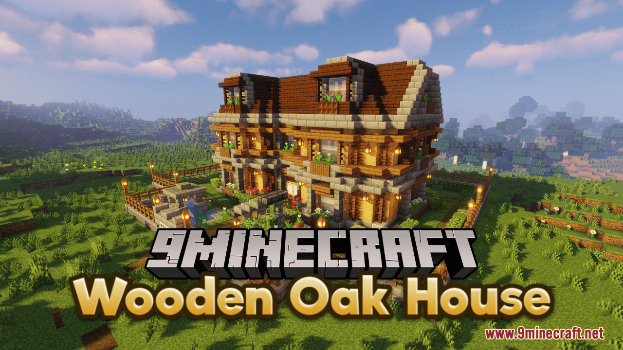 Decorated Wooden Oak House Map (1.21.1, 1.20.1) - Rustic Charm 1