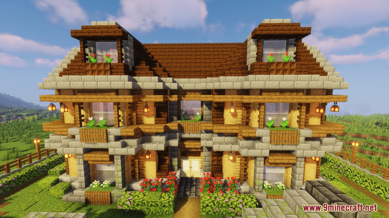 Decorated Wooden Oak House Map (1.21.1, 1.20.1) - Rustic Charm 5