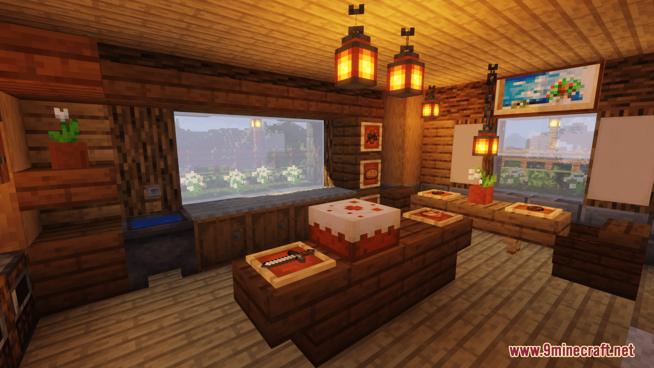 Decorated Wooden Oak House Map (1.21.1, 1.20.1) - Rustic Charm 7