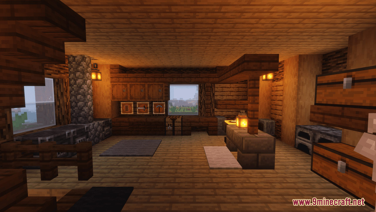 Decorated Wooden Oak House Map (1.21.1, 1.20.1) - Rustic Charm 9