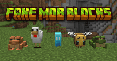 Fake Mob Blocks Addon (1.20) – MCPE/Bedrock Script Thumbnail