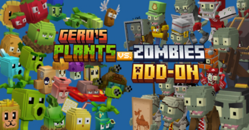 Gero’s Plants VS Zombies Addon (1.20) – MCPE/Bedrock Mod Thumbnail