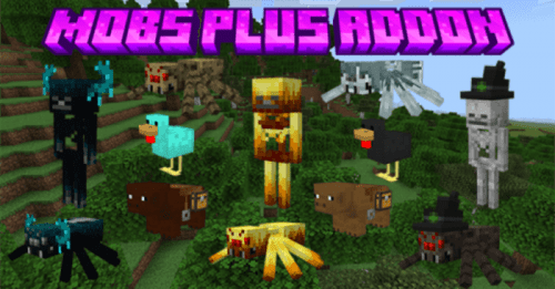 Mobs Plus Addon (1.20) – MCPE/Bedrock Mod Thumbnail