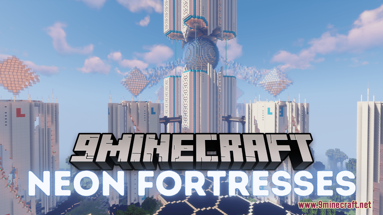 Neon Fortresses Map (1.21.1, 1.20.1) - Vibrant Mega Build 1