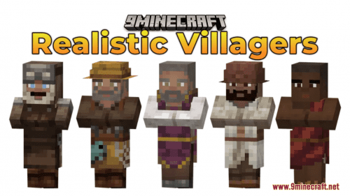 Realistic Villagers Resource Pack (1.20.4, 1.19.4) – Texture Pack Thumbnail