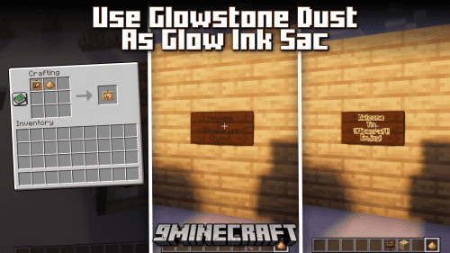 Use Glowstone Dust as Glow Ink Sacs Mod (1.19.4, 1.18.2) Thumbnail