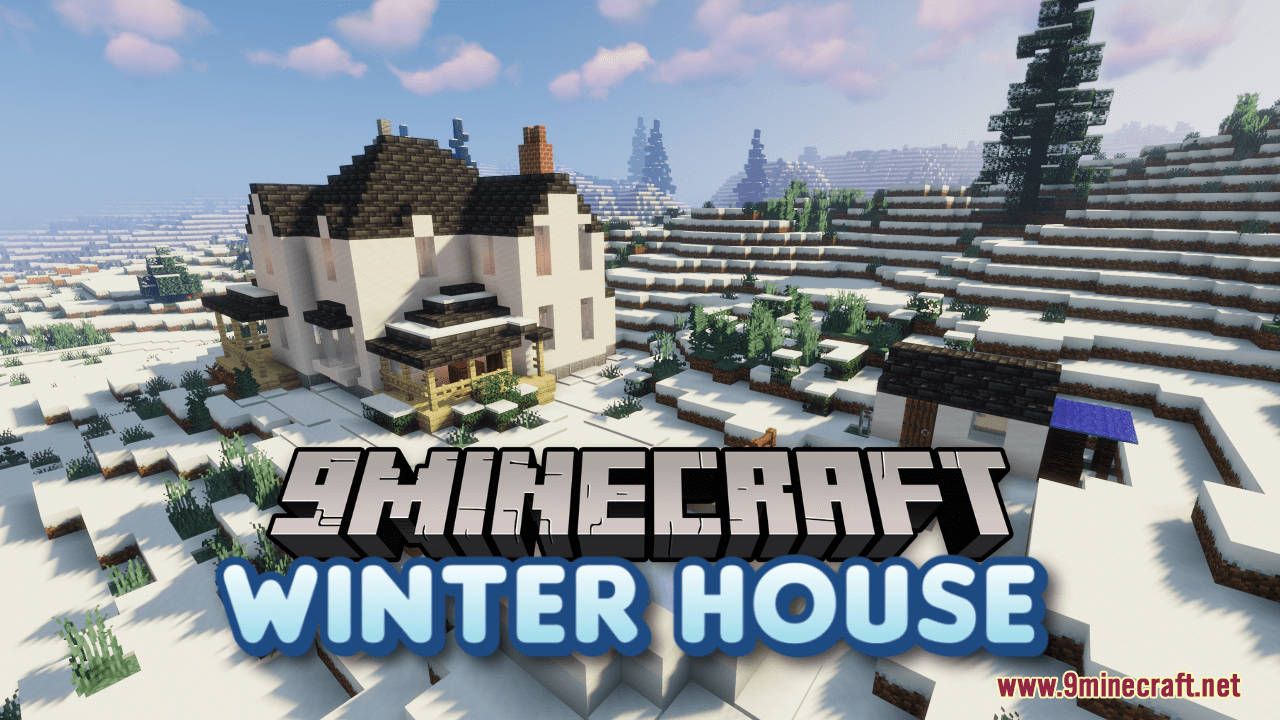 Winter House Map (1.21.1, 1.20.1) - American Rural Wooden House 1