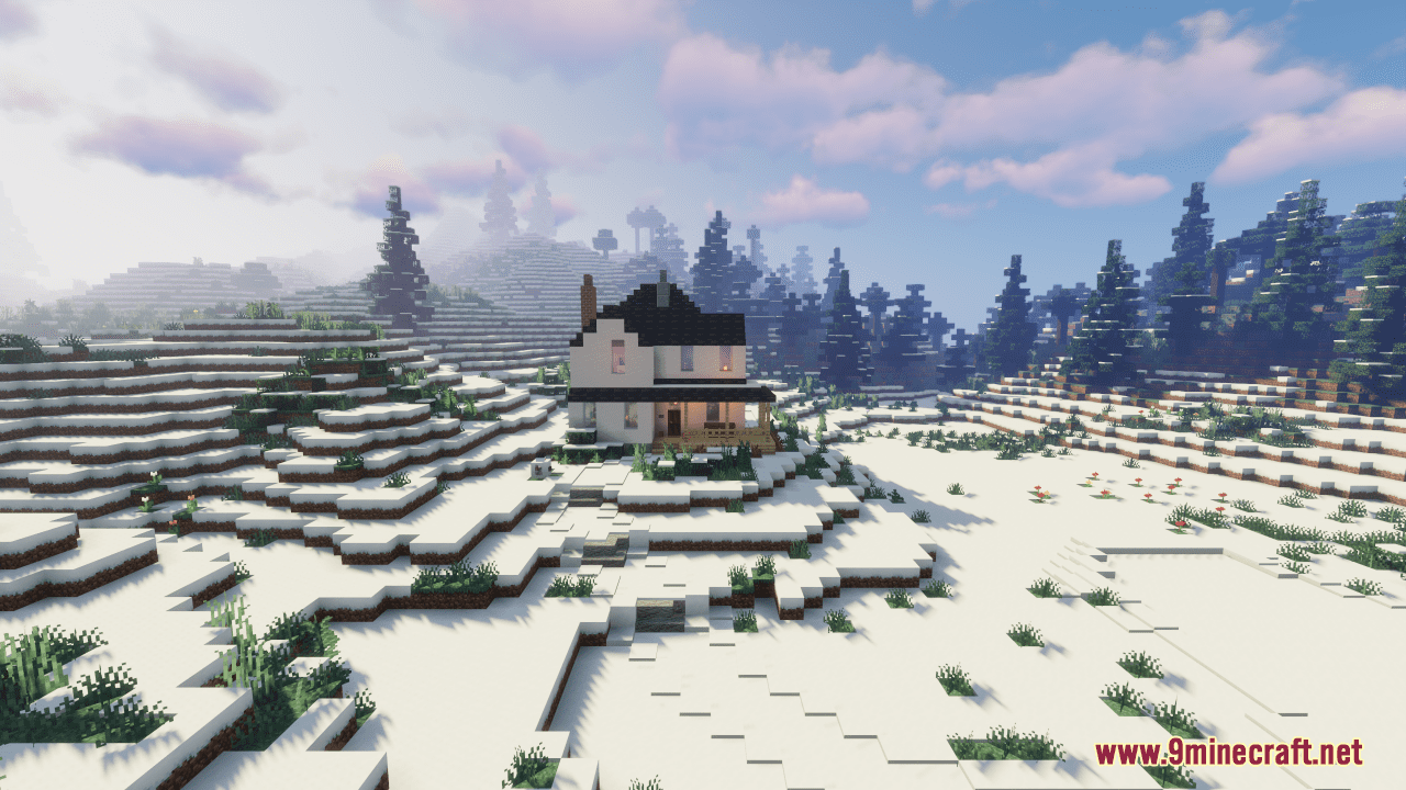 Winter House Map (1.21.1, 1.20.1) - American Rural Wooden House 3