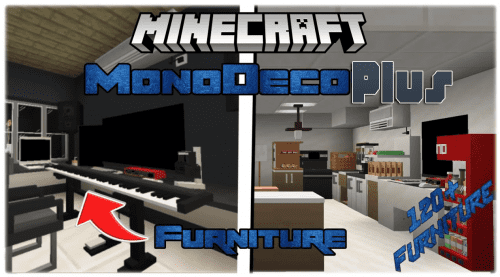 monoDeco Plus Furniture Addon (1.21, 1.20) – MCPE/Bedrock Mod Thumbnail