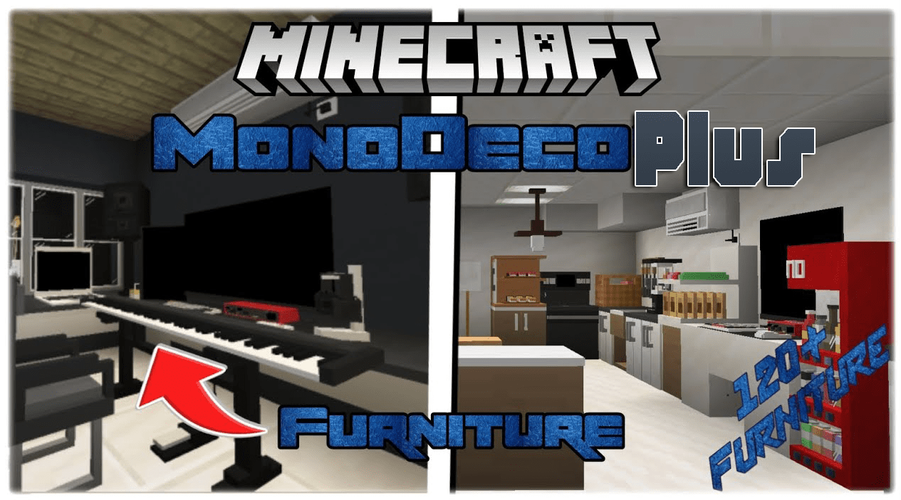 monoDeco Plus Furniture Addon (1.20) - MCPE/Bedrock Mod 1