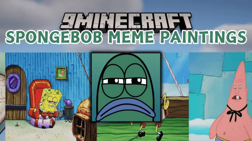 Spongebob Meme Paintings Mod (1.20.1) – 14 New Meme Paintings Thumbnail