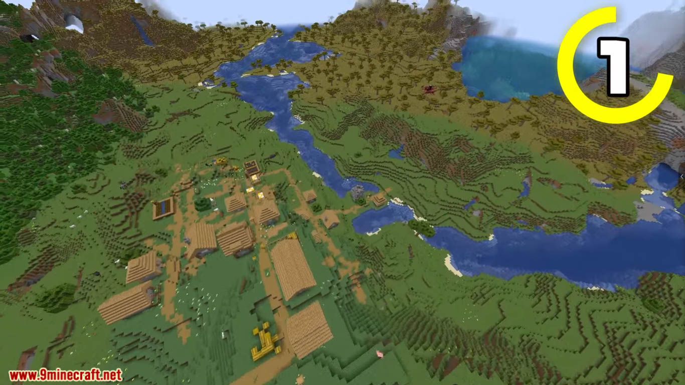 Top 10 Awesome Villages Seeds For Minecraft (1.19.4, 1.20.4) - Java/Bedrock Edition 3