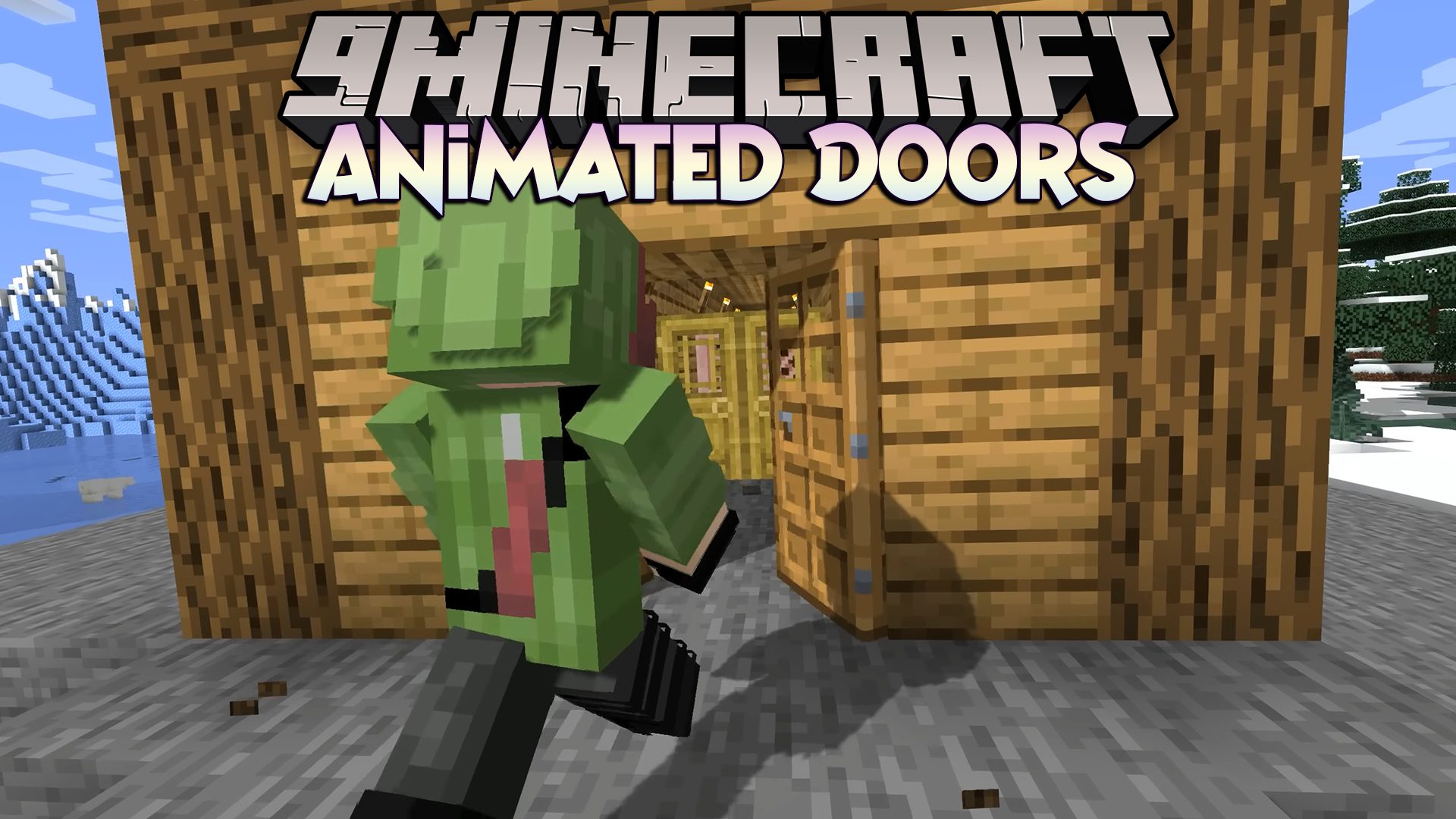 Animated Doors Mod (1.20.4, 1.19.4) - Door Open & Close Animation 1