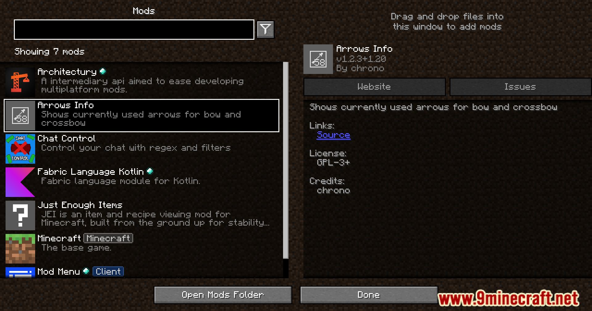 Arrows Info Mod (1.21, 1.20.1) - Quiver Quickview, Stay Informed With Arrows Info HUD 2