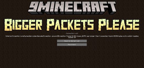 Bigger Packets Please Mod (1.12.2, 1.7.10) – Fixing Packet Size Too Large Thumbnail