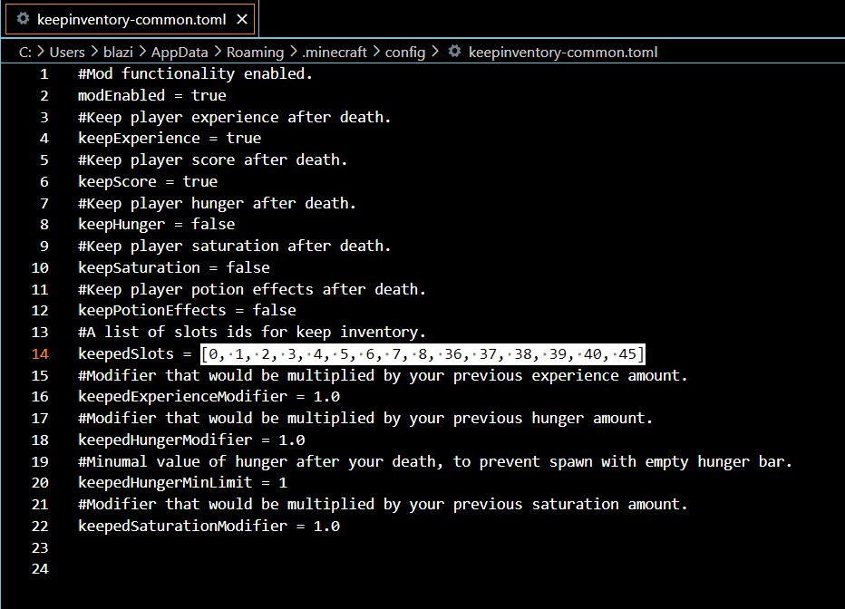 Configurable KeepInventory Mod (1.20.1, 1.19.2) 3