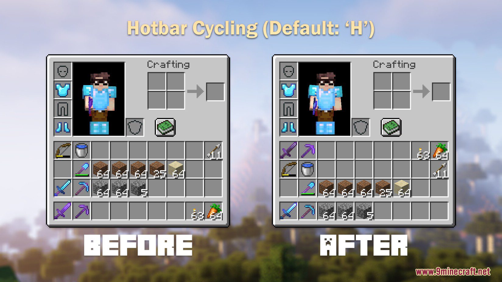 HotbarCycle Mod (1.20.1, 1.19.4) - Swap Hotbar, Swap Slot 8