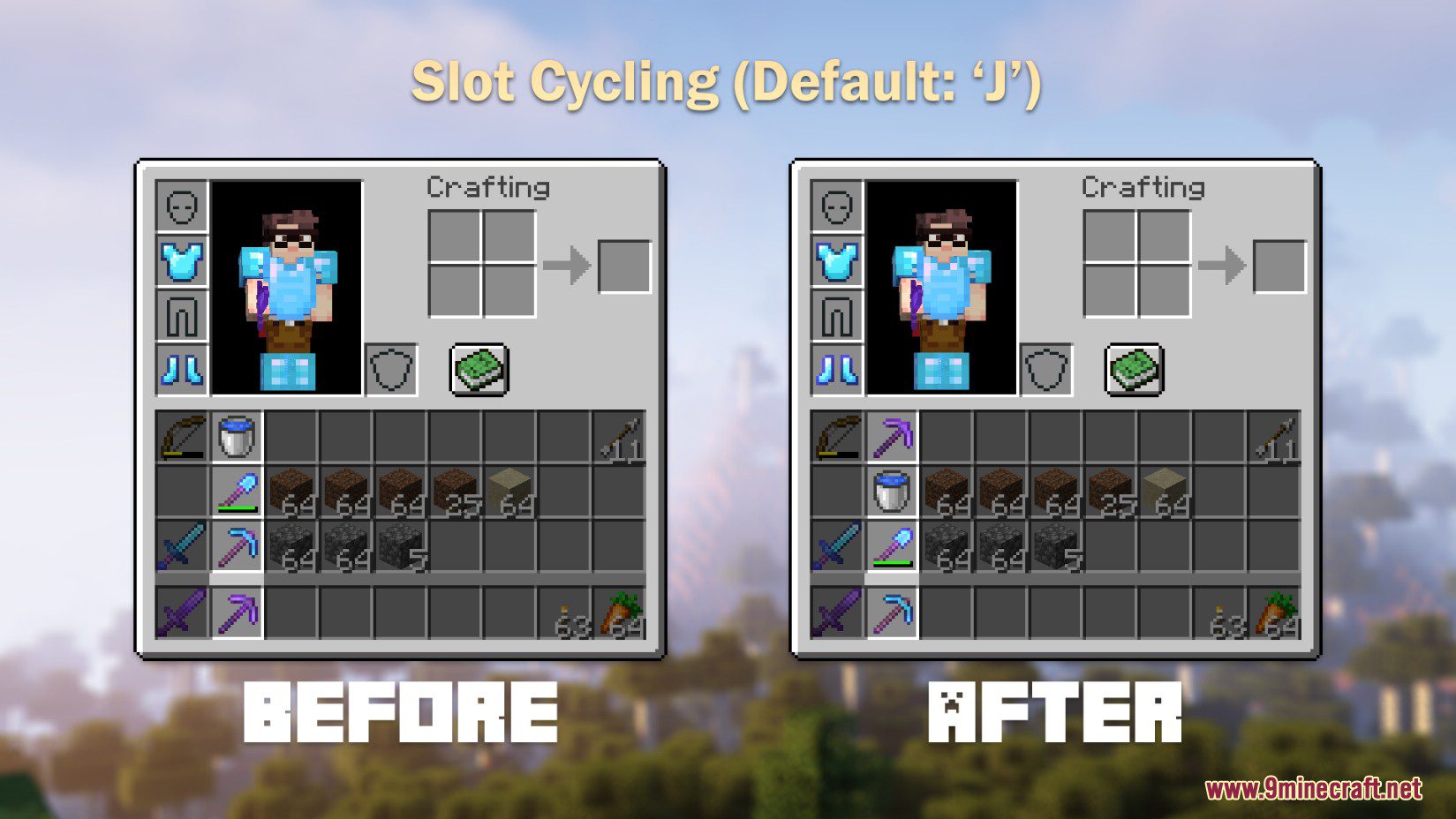 HotbarCycle Mod (1.20.1, 1.19.4) - Swap Hotbar, Swap Slot 9