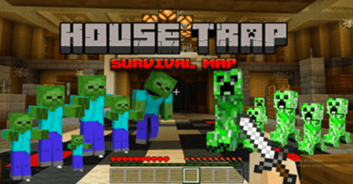 House Trap Survival Map (1.20) – MCPE/Bedrock Thumbnail