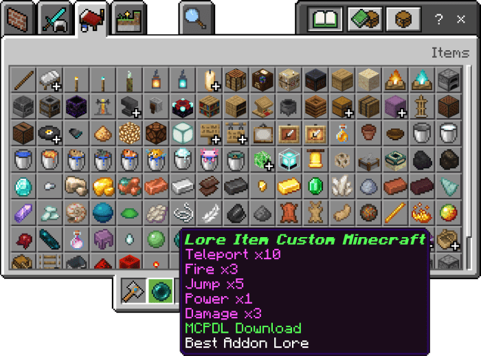 Lore Item+ Addon (1.20) - MCPE/Bedrock Mod 5