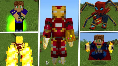 Marvel vs DC Superheroes Addon (1.20) – MCPE/Bedrock Mod Thumbnail