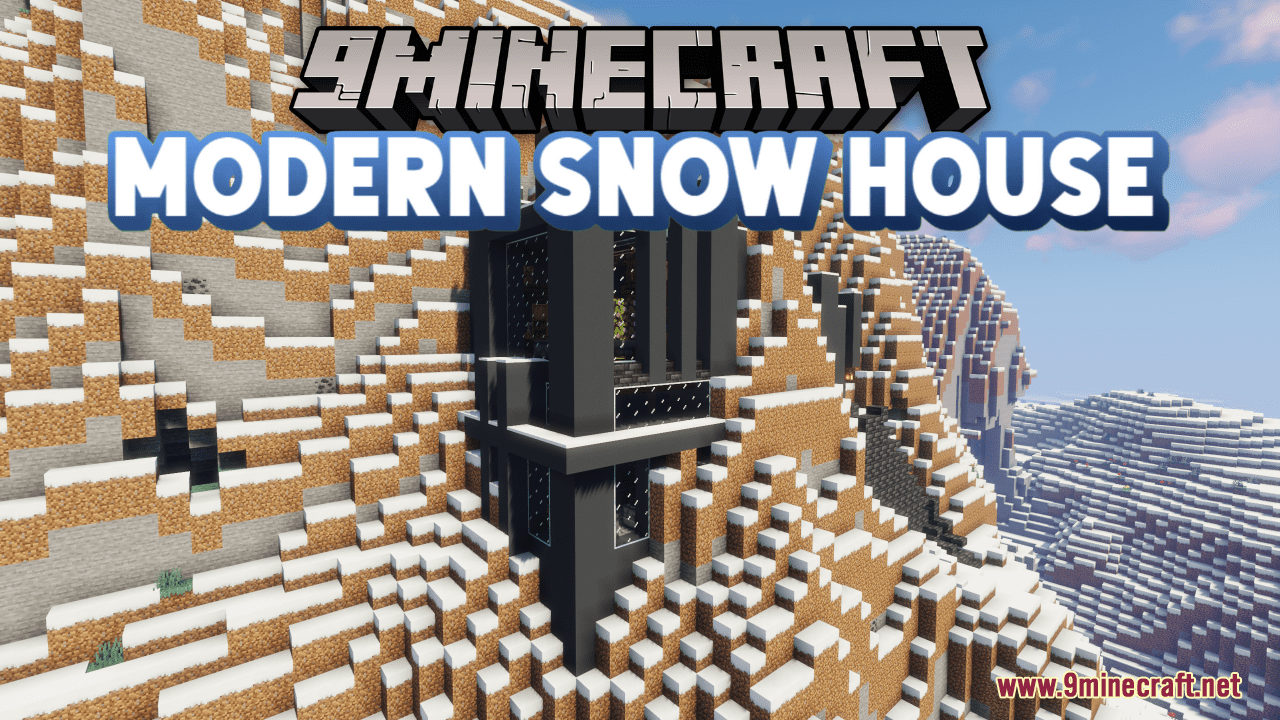 Modern Snow House Map (1.20.4, 1.19.4) - Sleek Snowy Retrea 1