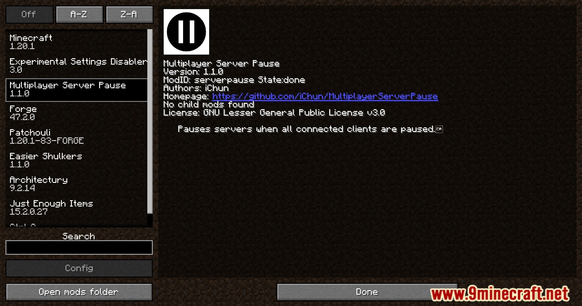 Multiplayer Server Pause Mod (1.20.4, 1.19.4) - Optimizing Multiplayer Performance 2