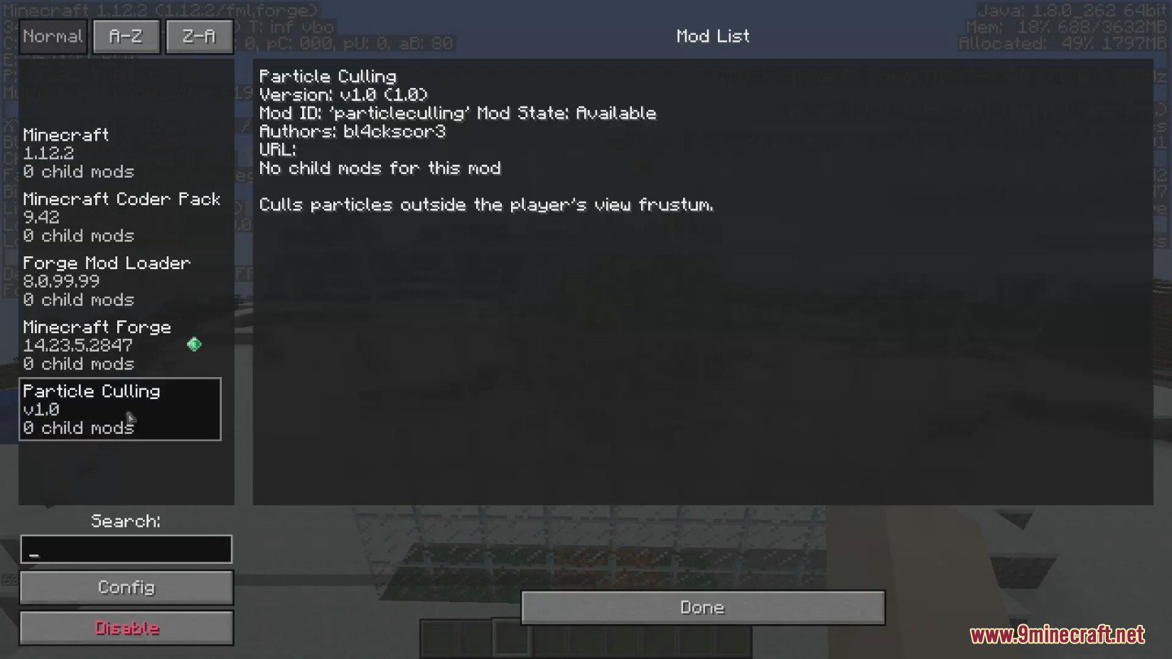 Particle Culling Mod (1.12.2) - Culls Particles Outside The Player's View Frustum 8