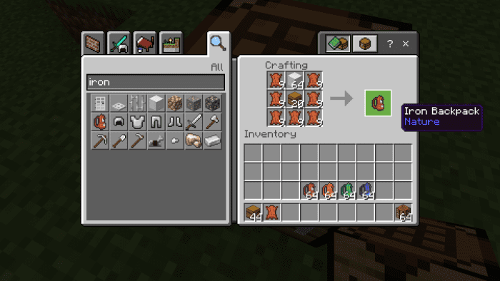 Simple Backpacks Addon (1.20) - MCPE/Bedrock Mod 2