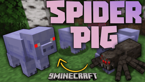 Spider Pig Mod (1.21, 1.20.1) – Transform Spiders Into Playful Pigs Thumbnail