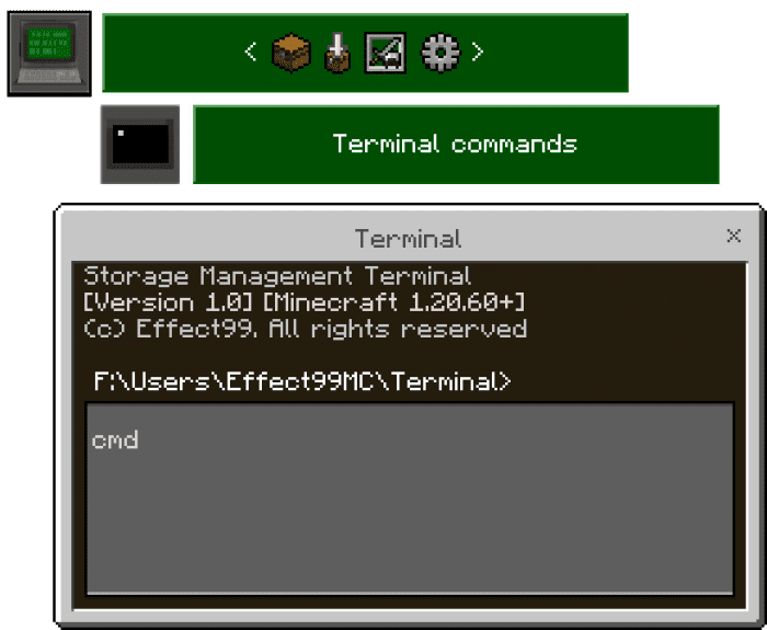 Storage Management Terminal Addon (1.21, 1.20) - MCPE/Bedrock Mod 26