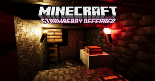 Strawberry Deferred Shader (1.20) – MCPE/Bedrock Thumbnail