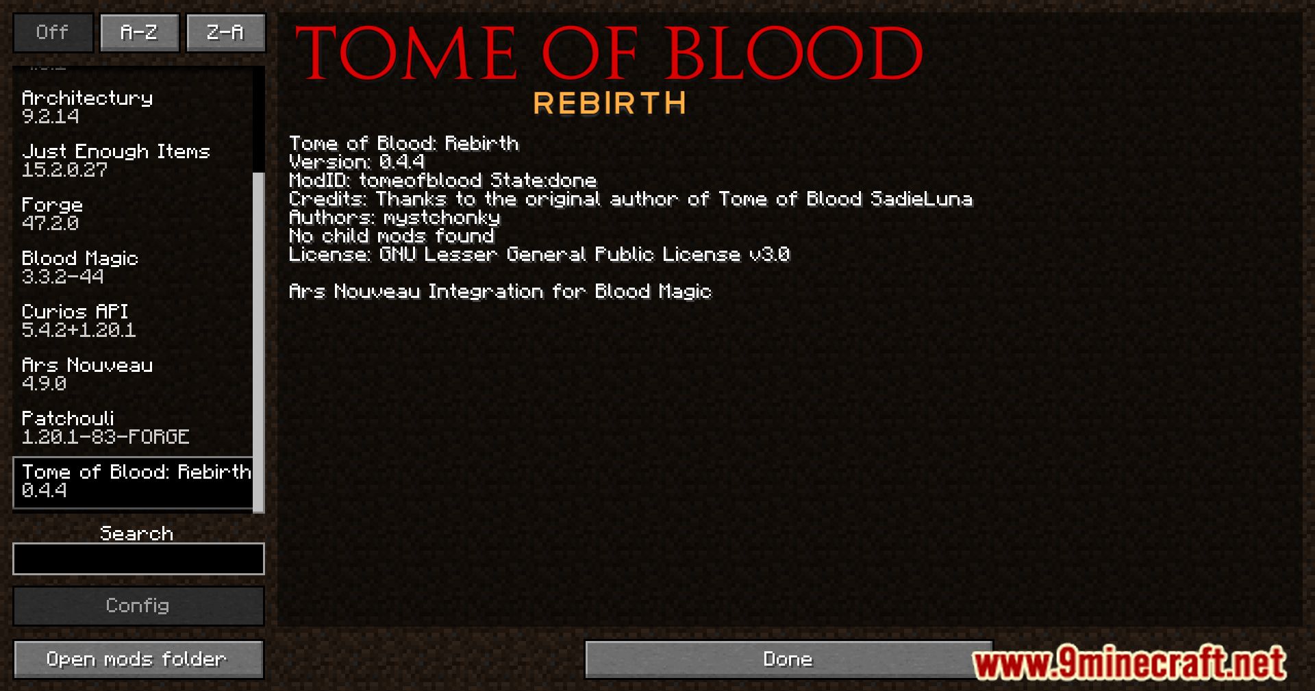 Tome Of Blood Rebirth Mod (1.20.1) - Harness The Dark Arts 2
