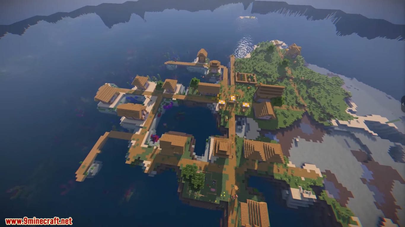 Top 3 Insane Island With Village Seeds For Minecraft (1.20.6, 1.20.1) - Java Edition 4