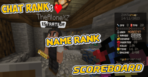 Chat Rank + Name Rank + Scoreboard Addon (1.21, 1.20) – MCPE/Bedrock Mod Thumbnail