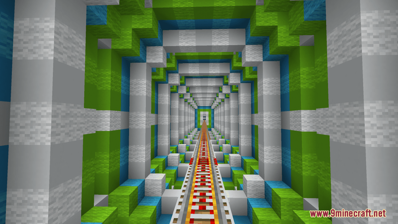 Colorful Minecart Adventure Map (1.21.1, 1.20.1) - Roller Coaster Ride 13