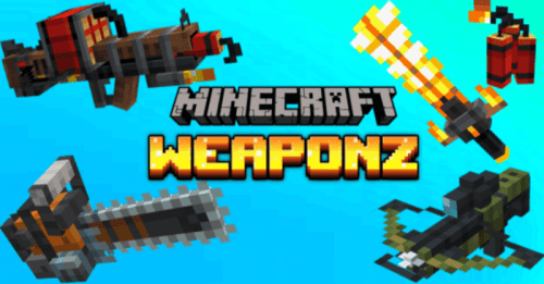 Crazy Weaponz Addon (1.20) – MCPE/Bedrock Mod Thumbnail