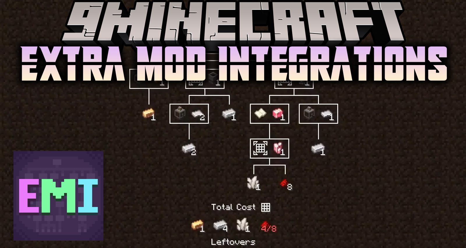 EMI Addon Extra Mod Integrations Mod (1.20.1, 1.19.4) - Viewing Listed Mods' Recipes 1