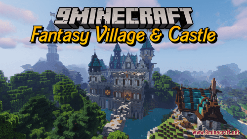 Fantasy Village and Castle Map (1.21.1, 1.20.1) – Enchanted Heaven Thumbnail